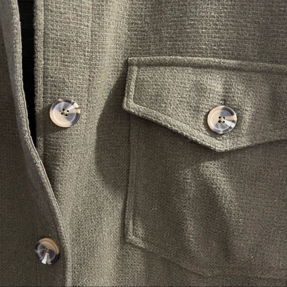 NWT noa Long Shacket Olive Green L - Picture 5 of 6